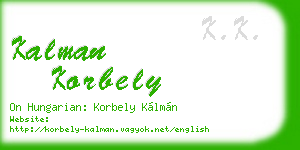 kalman korbely business card